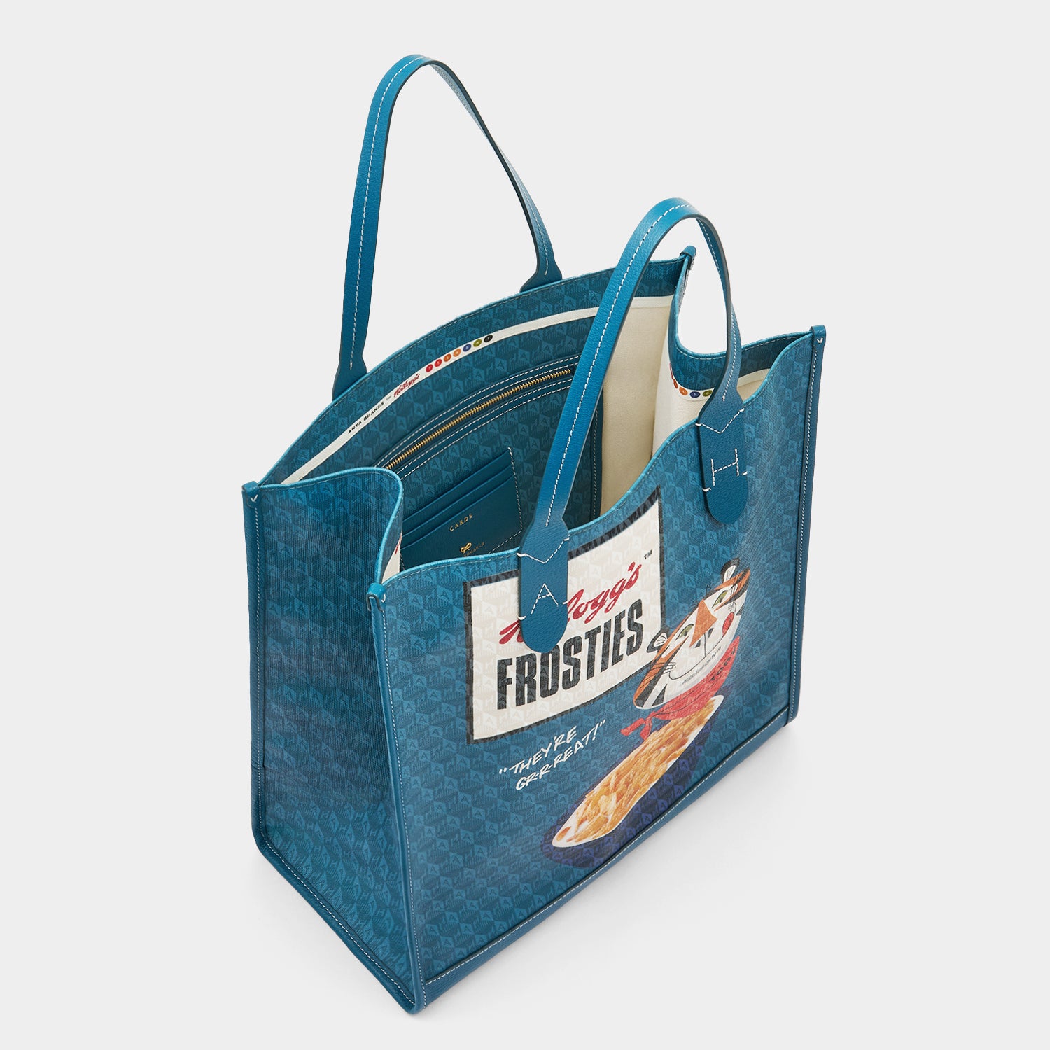 Anya Brands Frosties Tote -

                  
                    Recycled Canvas in Light Petrol -
                  

                  Anya Hindmarch UK
