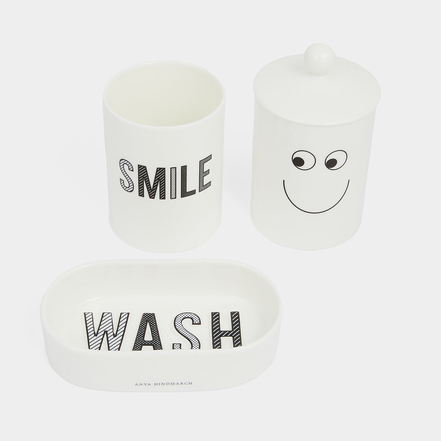 Eyes Bathroom Set -

                  
                    Bone China in White -
                  

                  Anya Hindmarch UK
