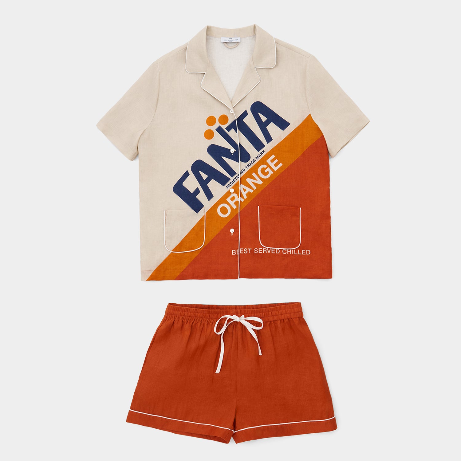 Anya Brands Fanta Short Pyjamas -

                  
                    Linen in Burnt Sienna -
                  

                  Anya Hindmarch UK
