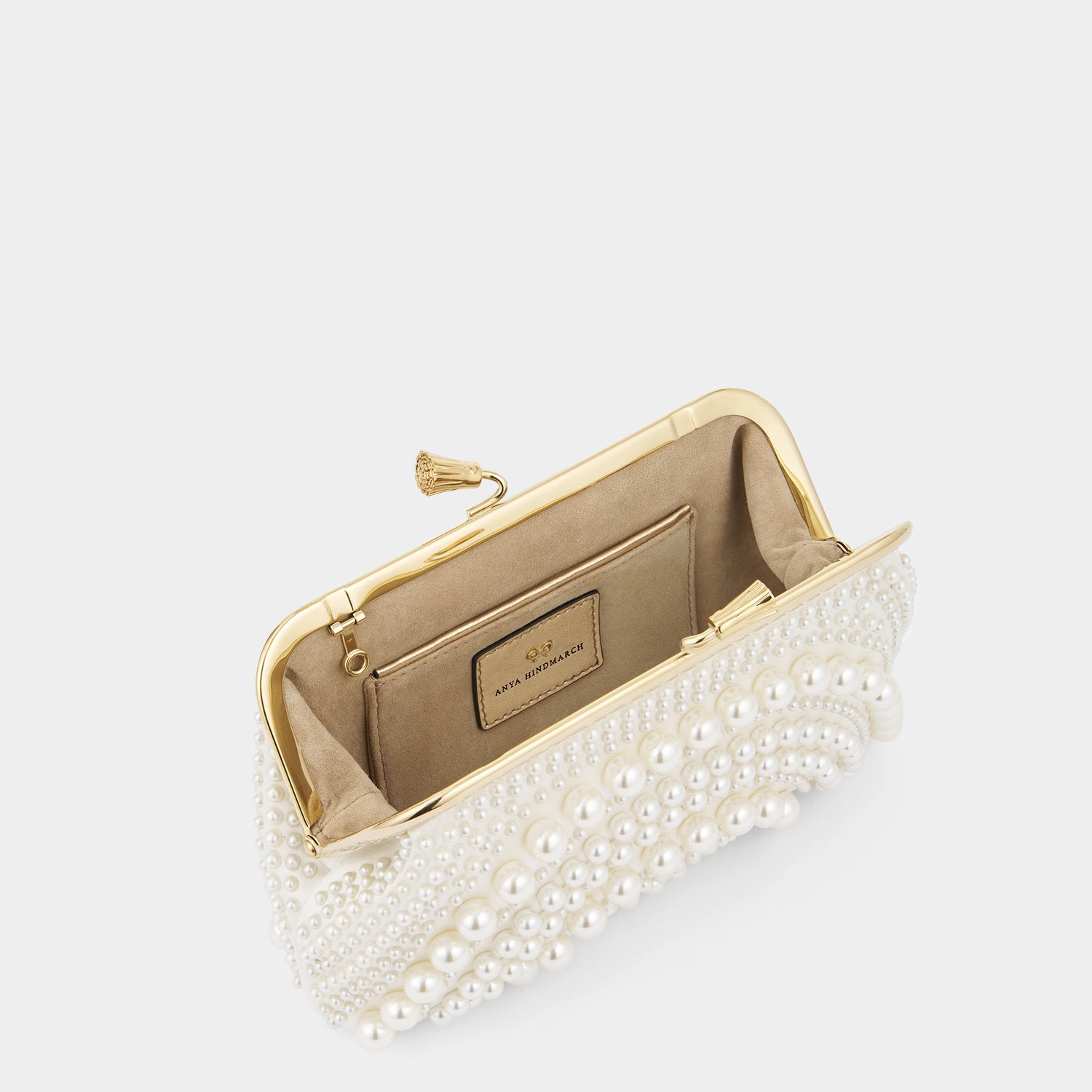 Maud Pearl Tassel Clutch -

                  
                    Satin/Beads in Ivory -
                  

                  Anya Hindmarch UK
