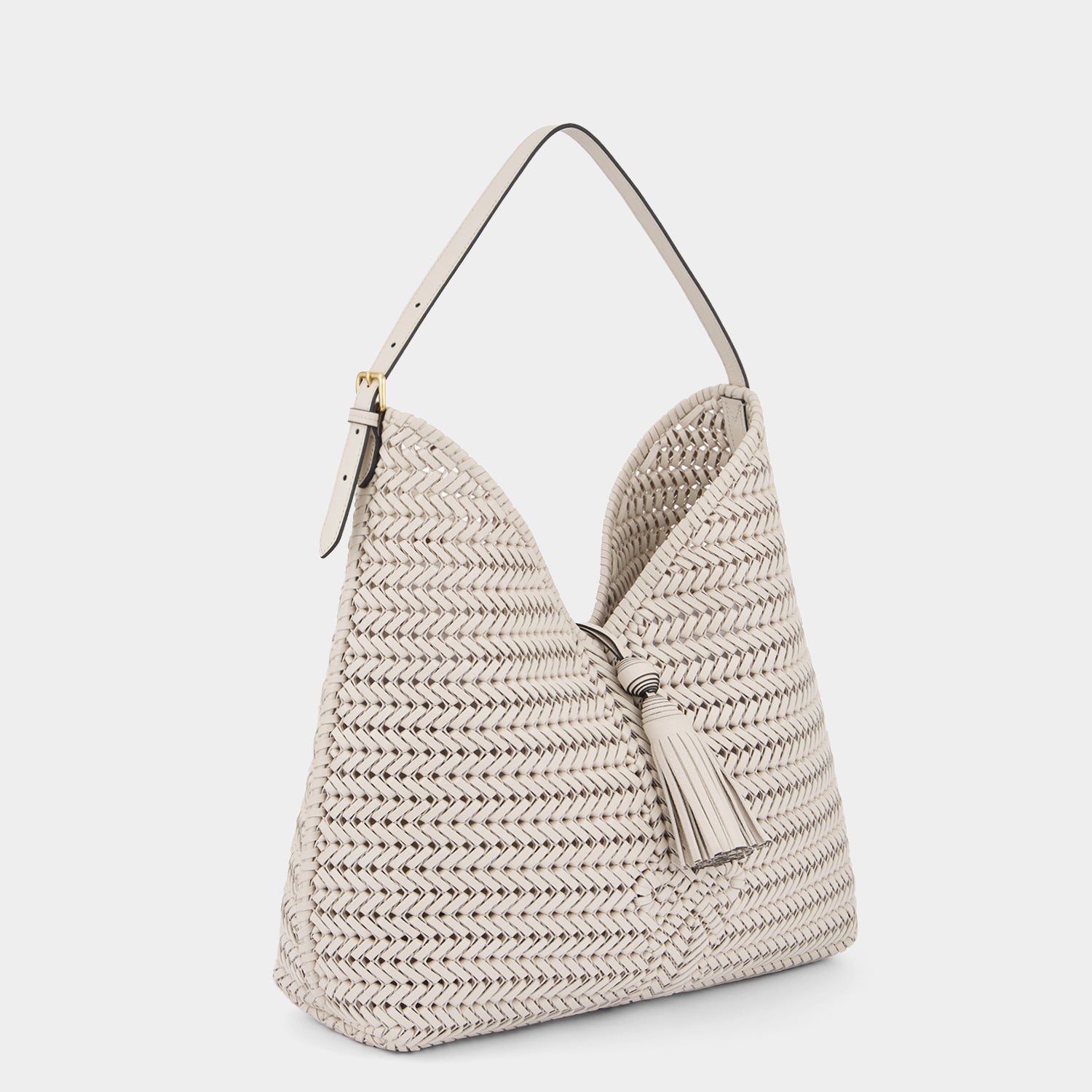 Neeson Tassel Hobo Bag -

                  
                    Capra Leather in Chalk -
                  

                  Anya Hindmarch UK
