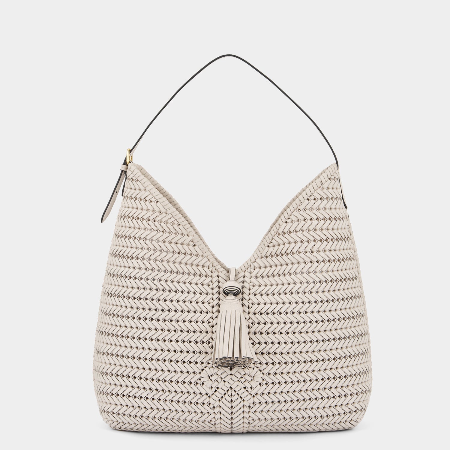 Neeson Tassel Hobo Bag -

                  
                    Capra Leather in Chalk -
                  

                  Anya Hindmarch UK
