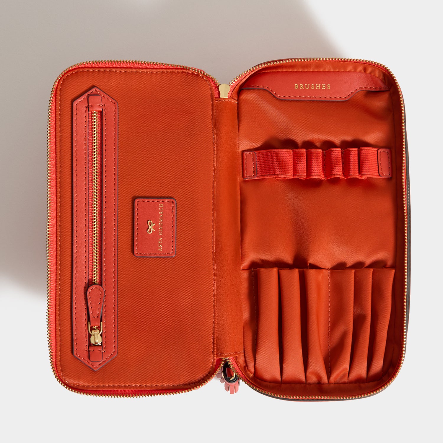 Logo Make-Up Pouch -

          
            Jacquard Nylon in Burnt Sienna -
          

          Anya Hindmarch UK
