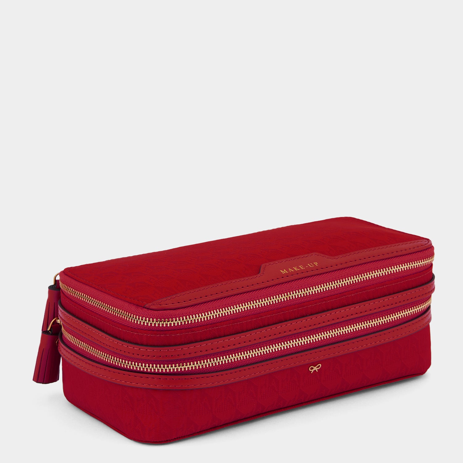 Logo Make-Up Pouch -

          
            Jacquard Nylon Up in Red -
          

          Anya Hindmarch UK
