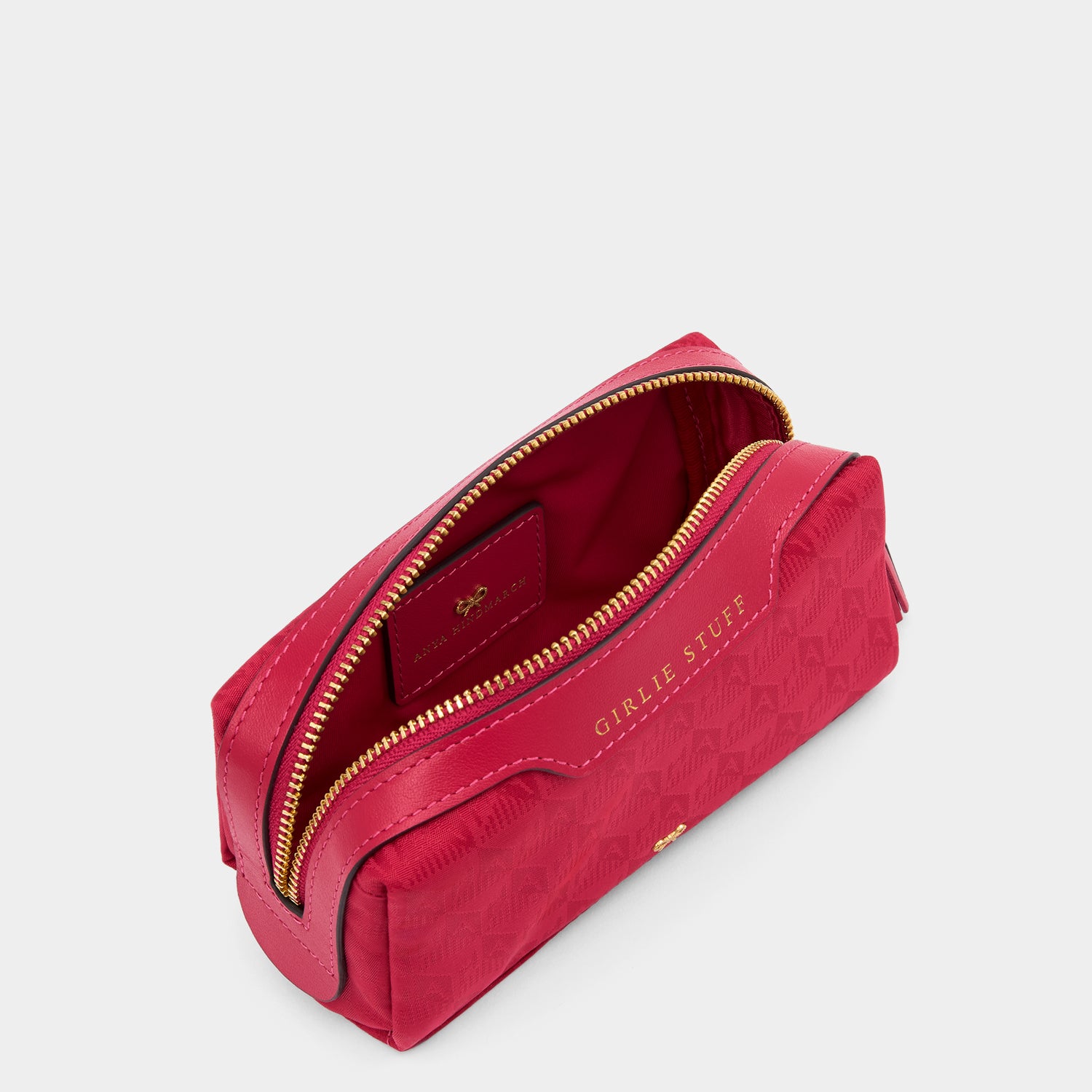 Logo Girlie Stuff Pouch -

                  
                    Recycled Nylon in Magenta -
                  

                  Anya Hindmarch UK
