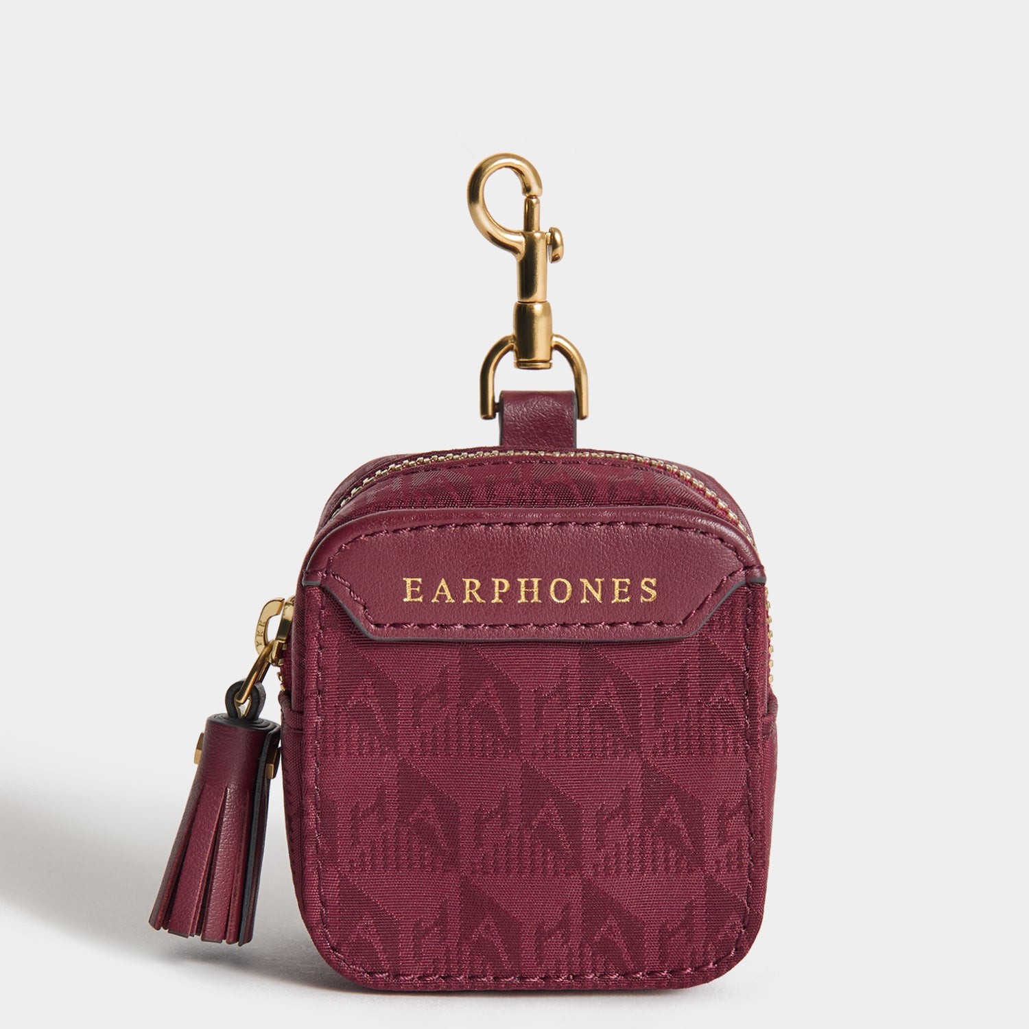 Logo Ear Phones Travel Pouch -

          
            Jacquard Nylon in Medium Red -
          

          Anya Hindmarch UK
