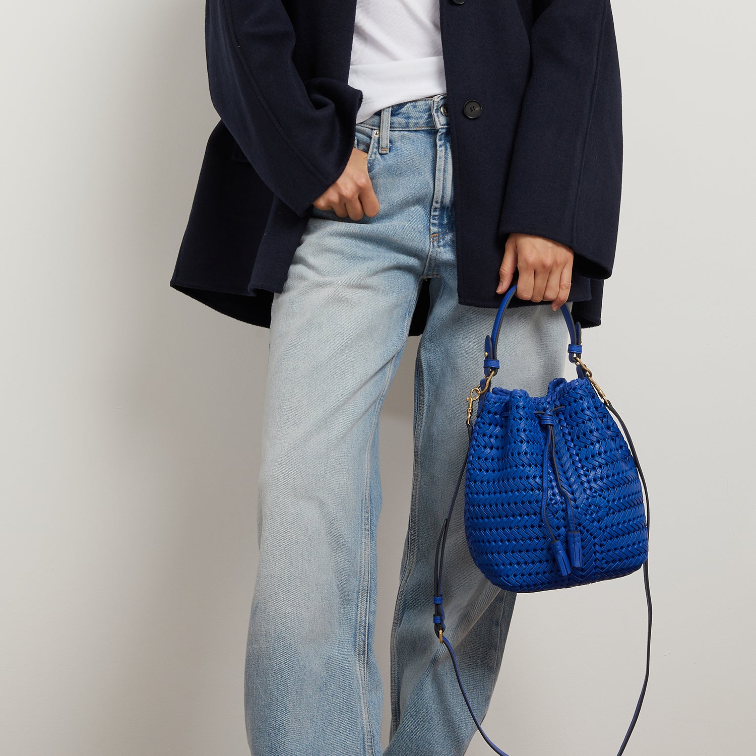 Neeson Small Drawstring -

                  
                    Nubuck Leather in Electric Blue -
                  

                  Anya Hindmarch UK
