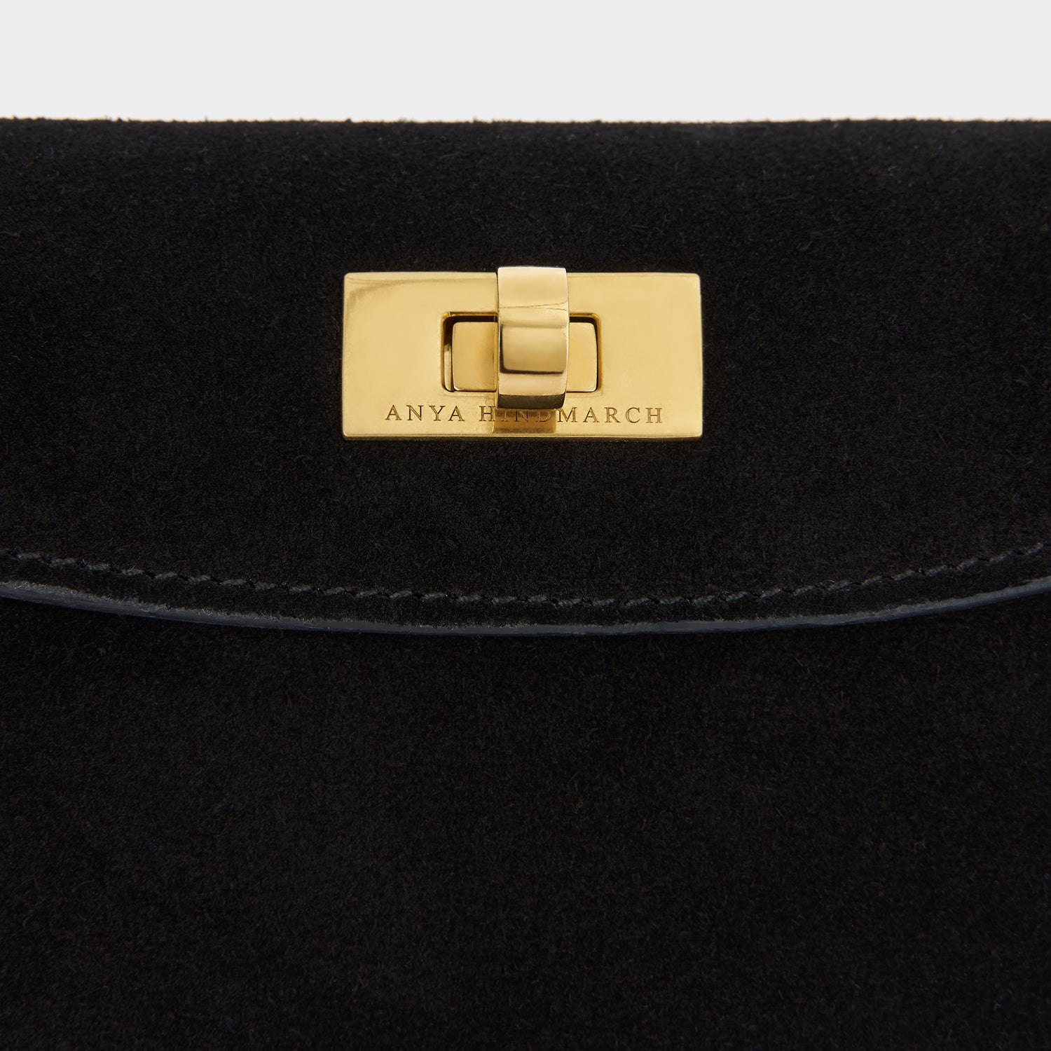 Waverley Shoulder Bag -

                  
                    Suede in Black -
                  

                  Anya Hindmarch UK
