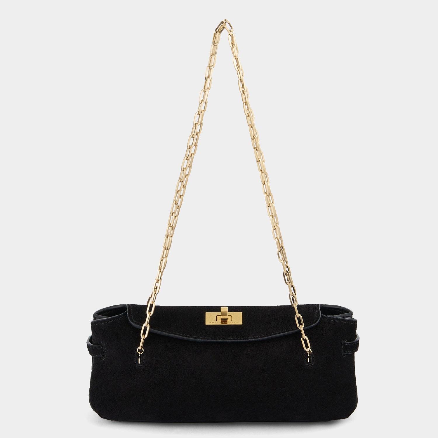 Waverley Shoulder Bag -

          
            Suede in Black -
          

          Anya Hindmarch UK
