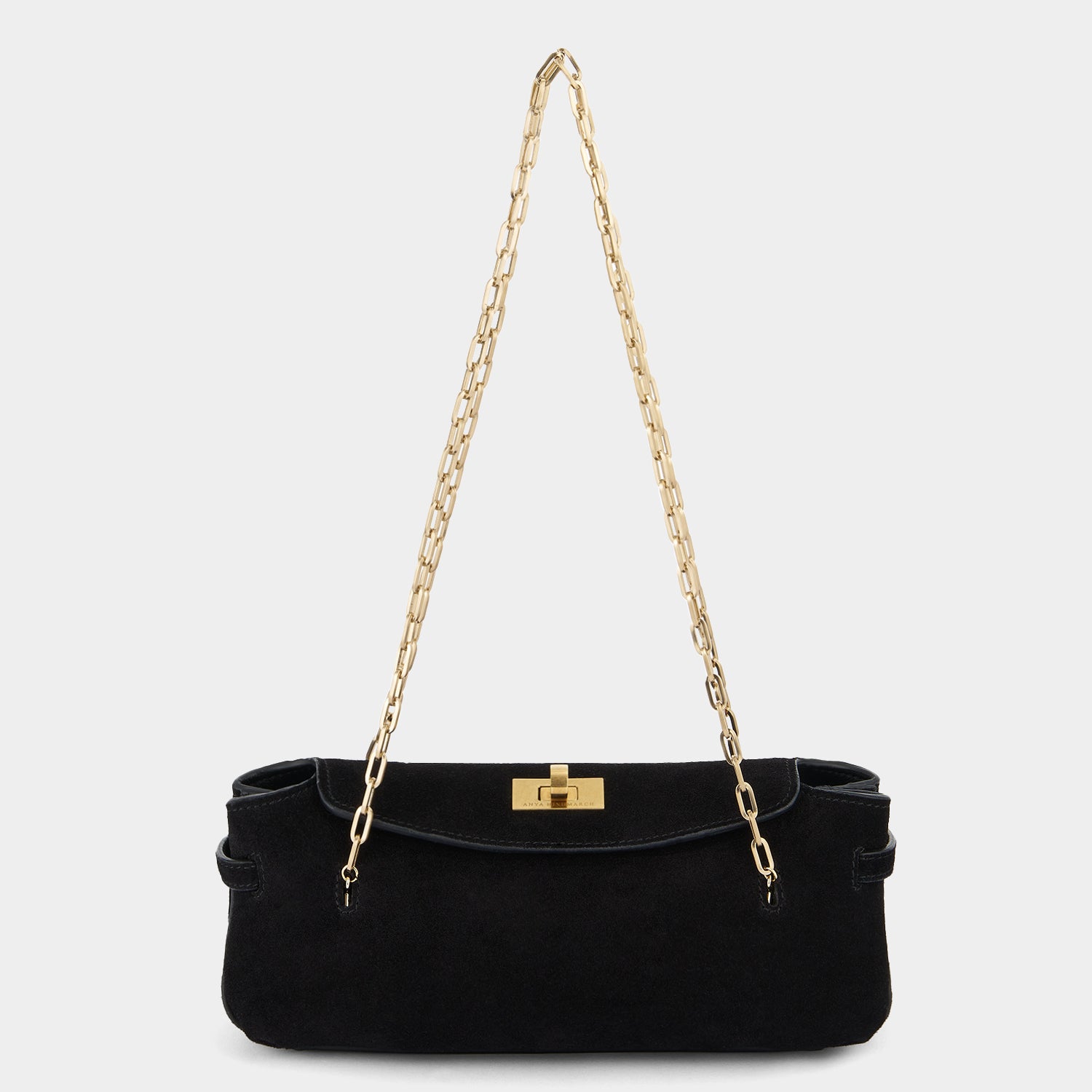 Waverley Shoulder Bag -

                  
                    Suede in Black -
                  

                  Anya Hindmarch UK
