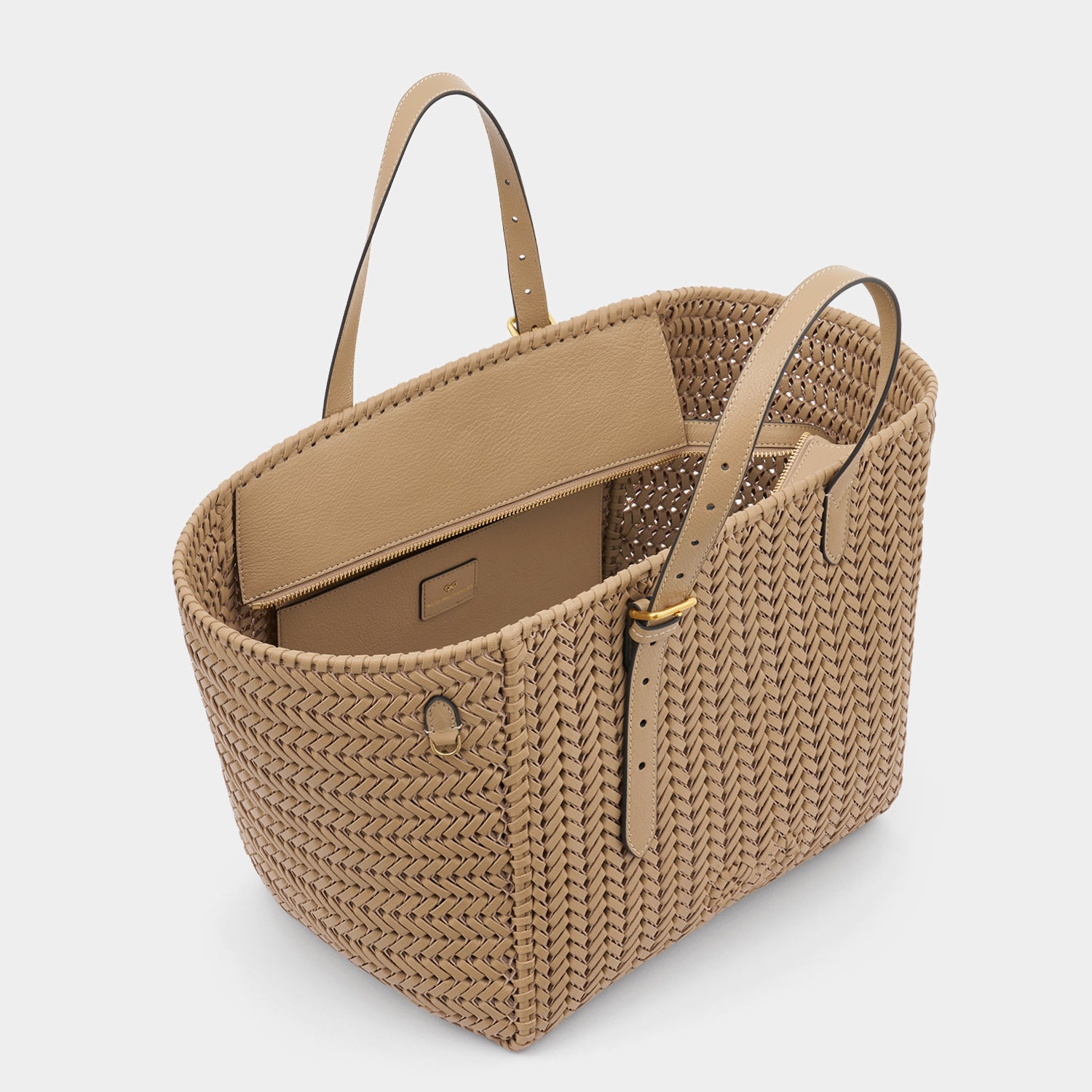 Neeson Square Tote -

                  
                    Capra Leather in Sand -
                  

                  Anya Hindmarch UK
