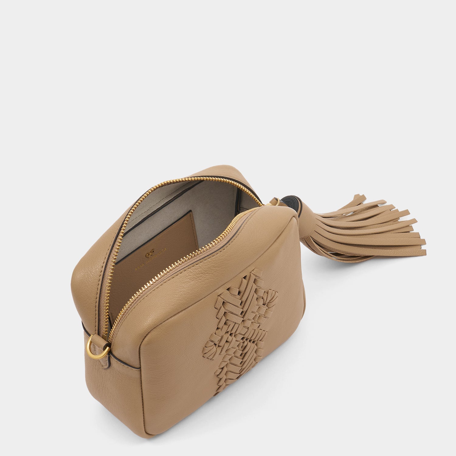 Neeson Tassel Cross-body -

                  
                    Capra Leather in Sand -
                  

                  Anya Hindmarch UK
