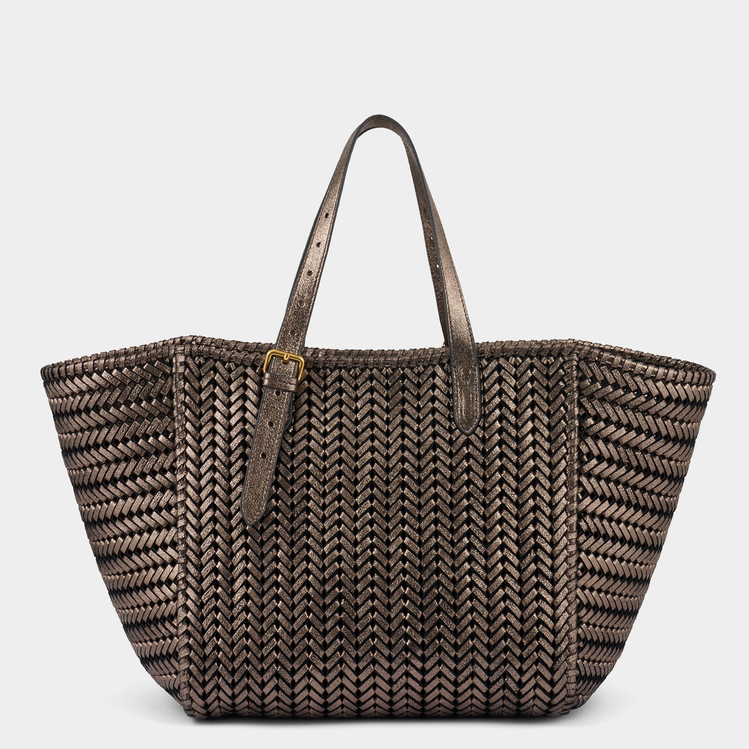 Neeson Square Tote -

                  
                    Capra Leather in Smog -
                  

                  Anya Hindmarch UK
