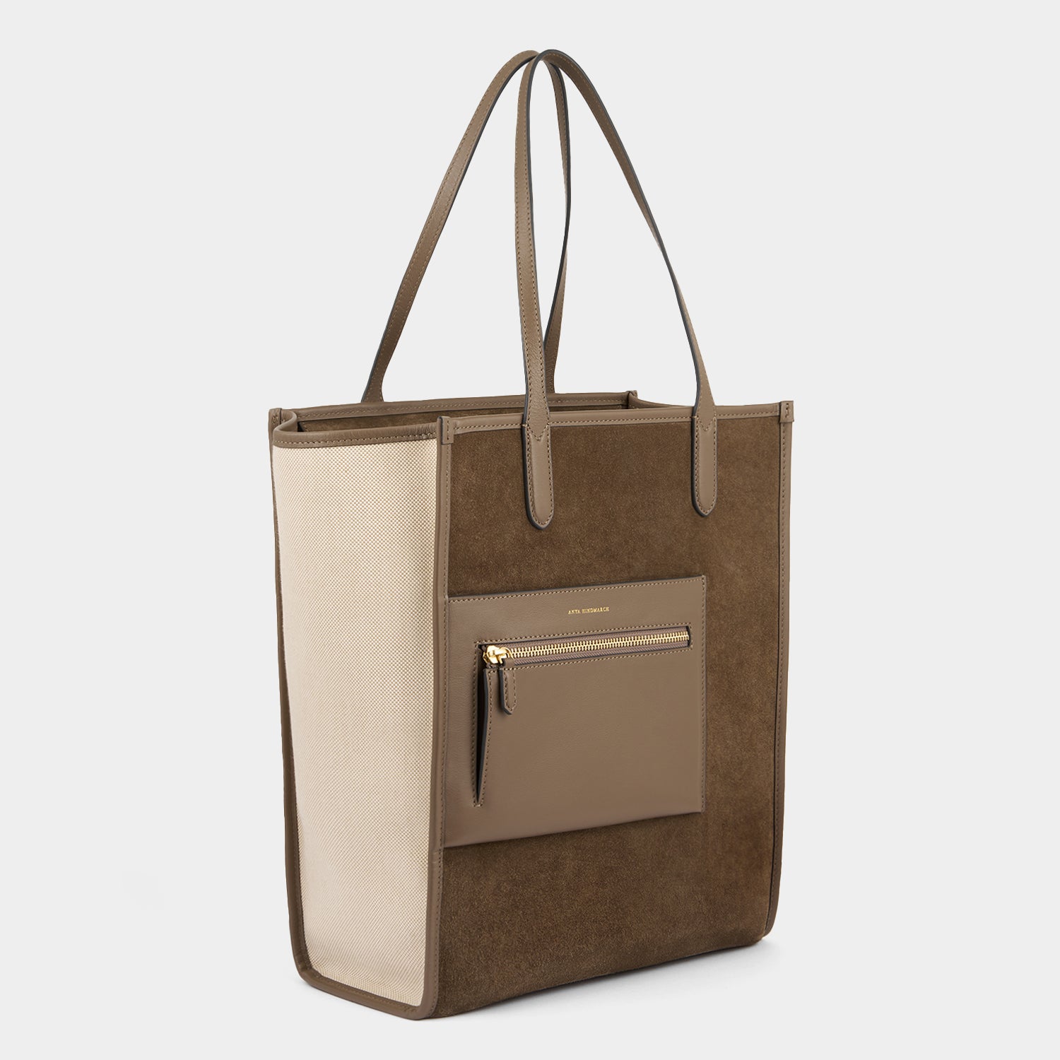 N/S Pocket Tote -

          
            Suede in Pebble -
          

          Anya Hindmarch UK
