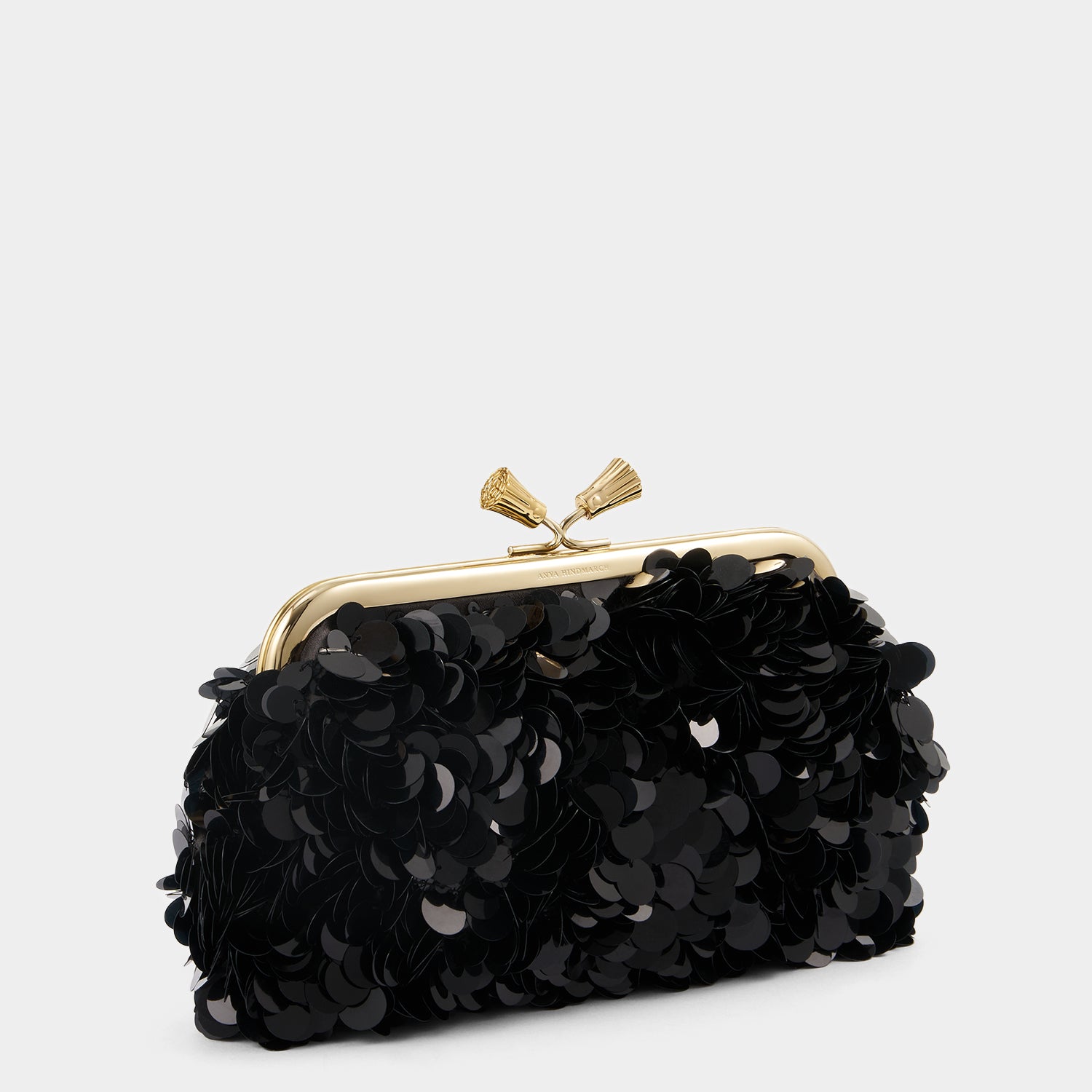 Maud Embellished Tassel Clutch -

                  
                    Sequins in Black -
                  

                  Anya Hindmarch UK
