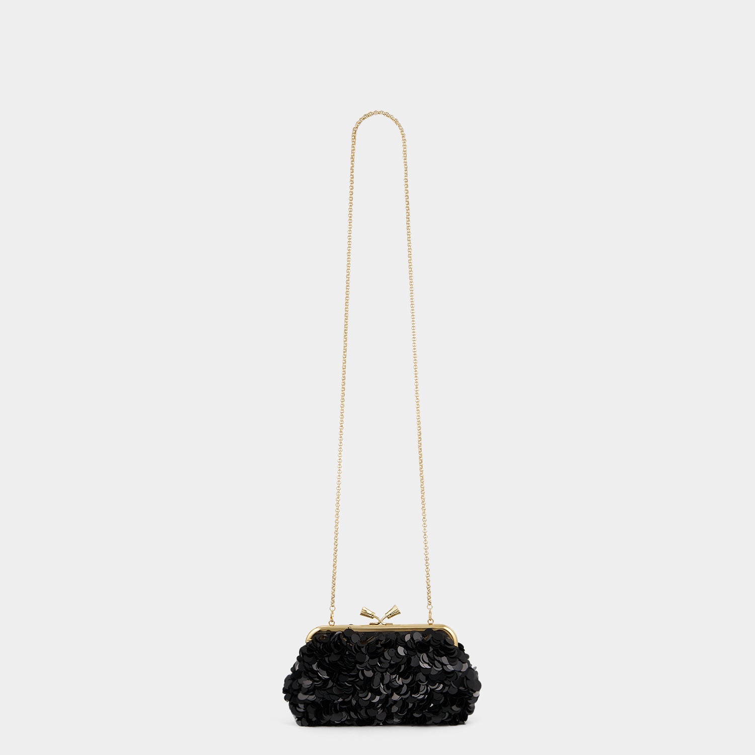 Maud Embellished Tassel Clutch -

                  
                    Sequins in Black -
                  

                  Anya Hindmarch UK
