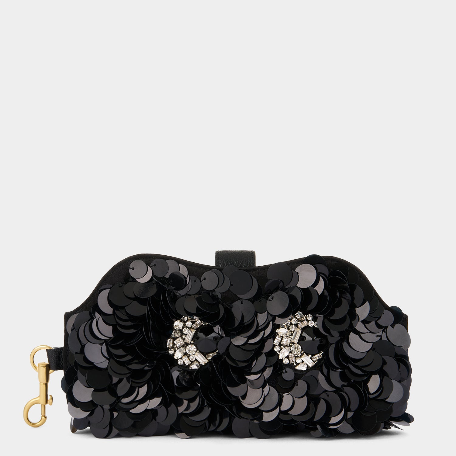 Eyes Embellished Glasses Pouch -

                  
                    Sequins in Black -
                  

                  Anya Hindmarch UK
