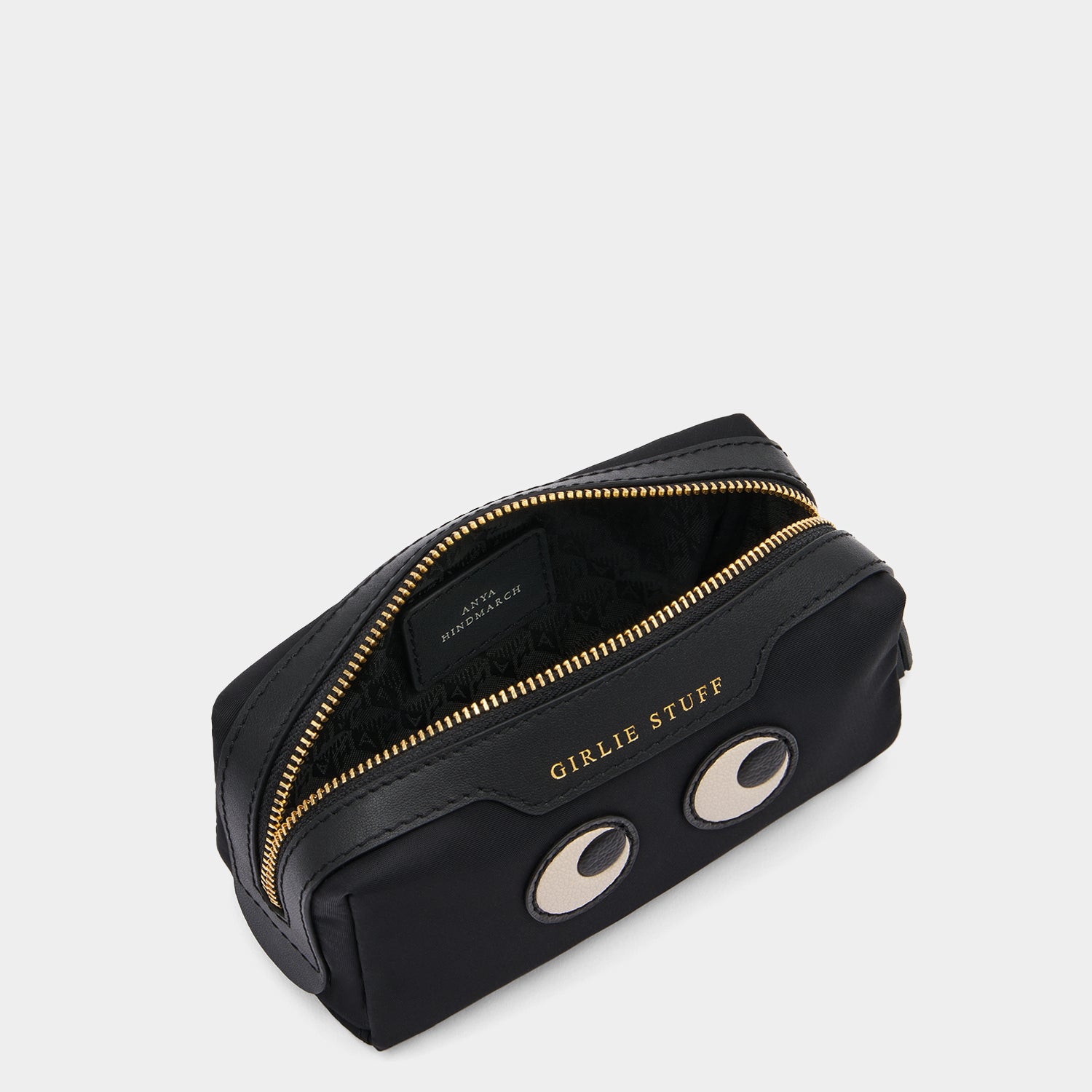 Eyes Girlie Stuff Pouch -

                  
                    Regenerated ECONYL® in Black -
                  

                  Anya Hindmarch UK
