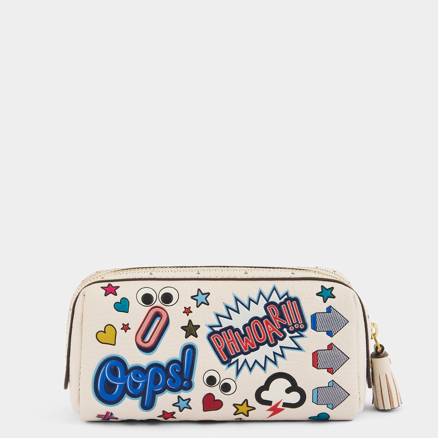 All Over Stickers Girlie Stuff Pouch -

                  
                    Capra Leather in Chalk -
                  

                  Anya Hindmarch UK
