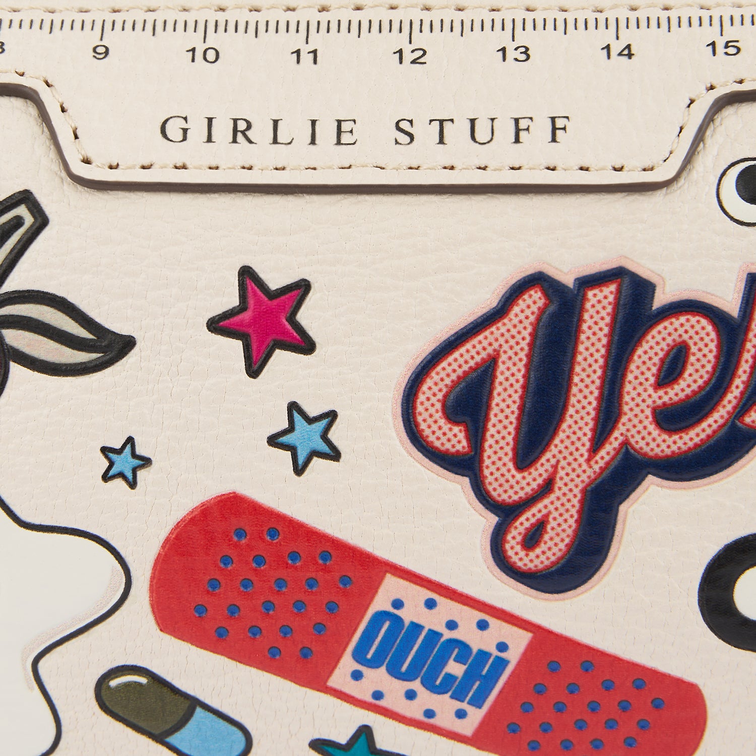 All Over Stickers Girlie Stuff Pouch -

                  
                    Capra Leather in Chalk -
                  

                  Anya Hindmarch UK
