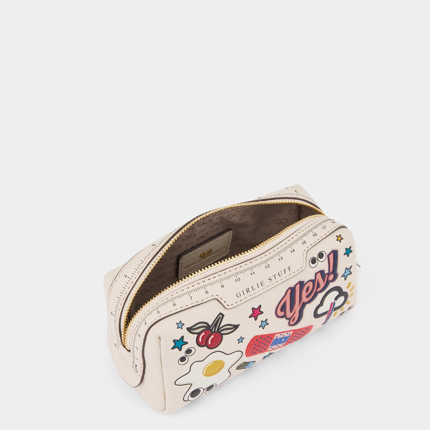 All Over Stickers Girlie Stuff Pouch -

                  
                    Capra Leather in Chalk -
                  

                  Anya Hindmarch UK
