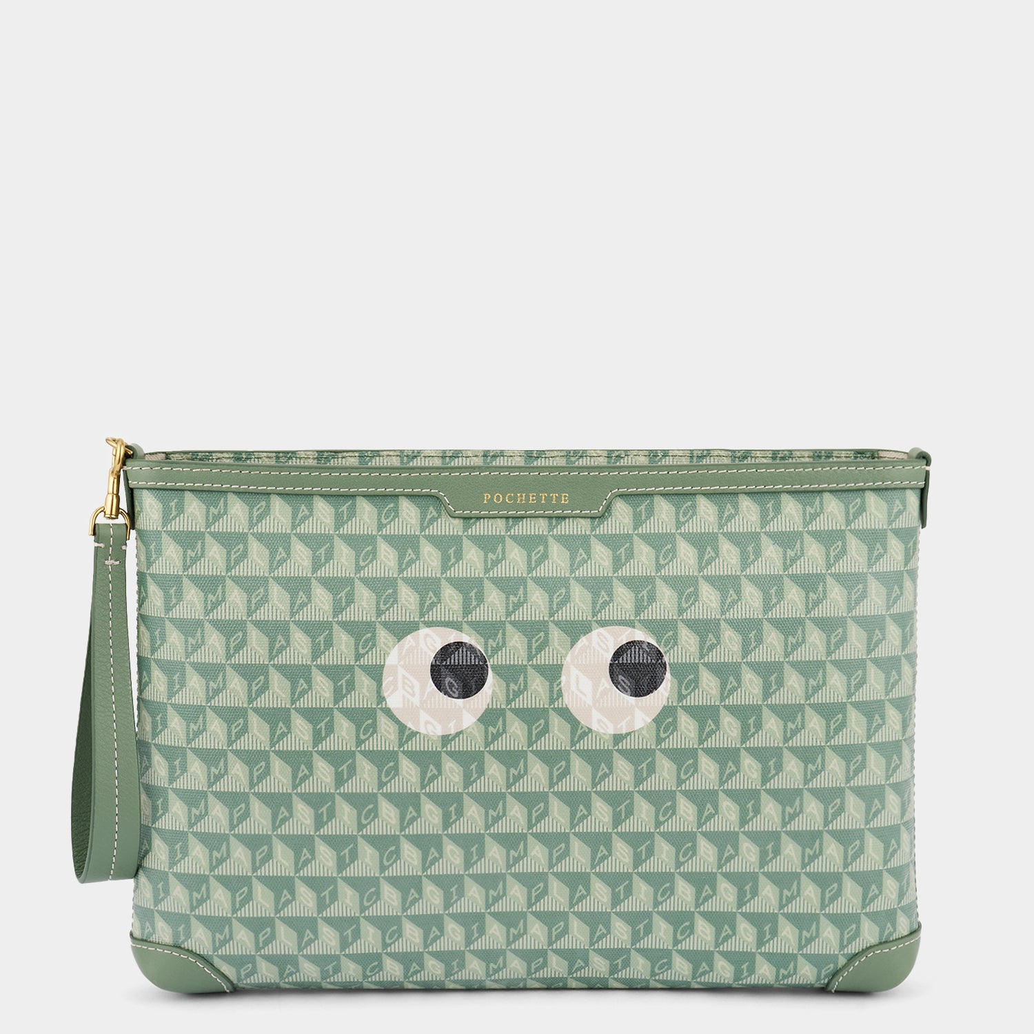 I am A Plastic Bag Eyes Pochette -

                  
                    Recycled Canvas in Moss -
                  

                  Anya Hindmarch UK
