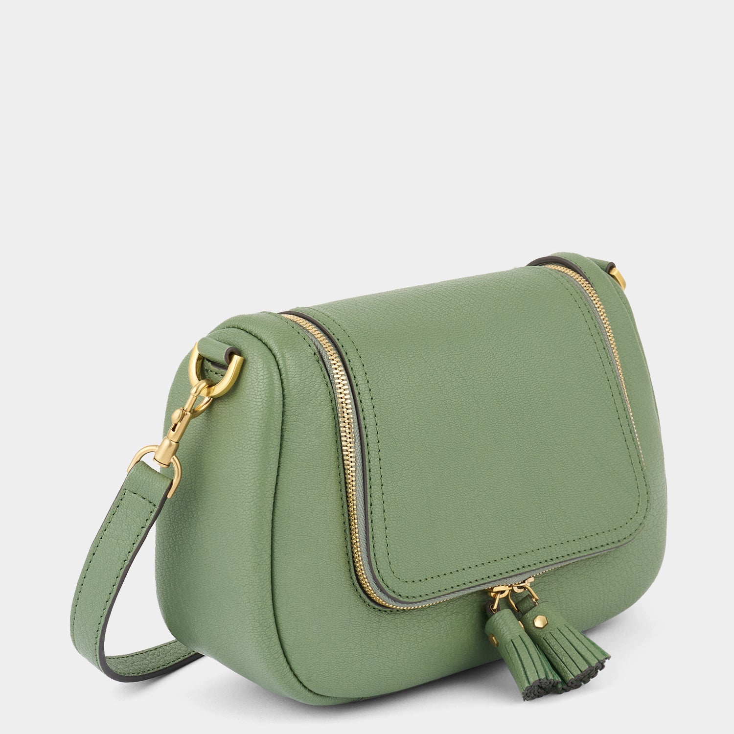 Vere Small Soft Satchel Cross-body -

                  
                    Grain Leather in Moss -
                  

                  Anya Hindmarch UK
