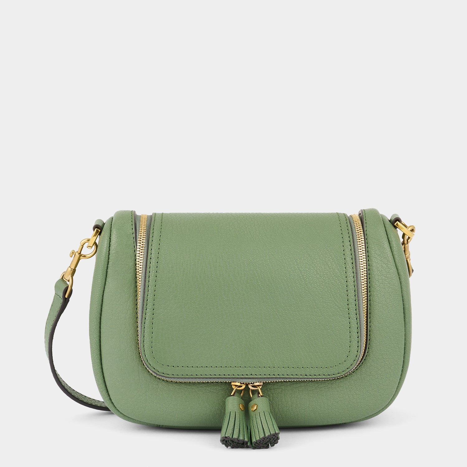 Vere Small Soft Satchel Cross-body -

                  
                    Grain Leather in Moss -
                  

                  Anya Hindmarch UK
