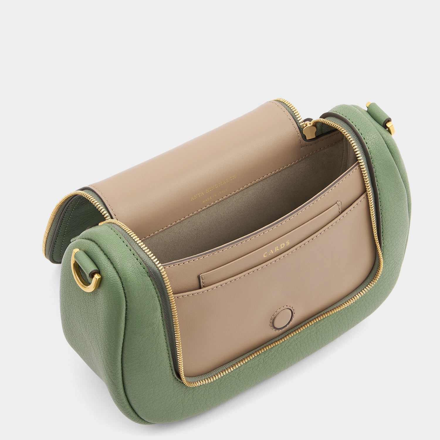 Vere Small Soft Satchel Cross-body -

                  
                    Grain Leather in Moss -
                  

                  Anya Hindmarch UK
