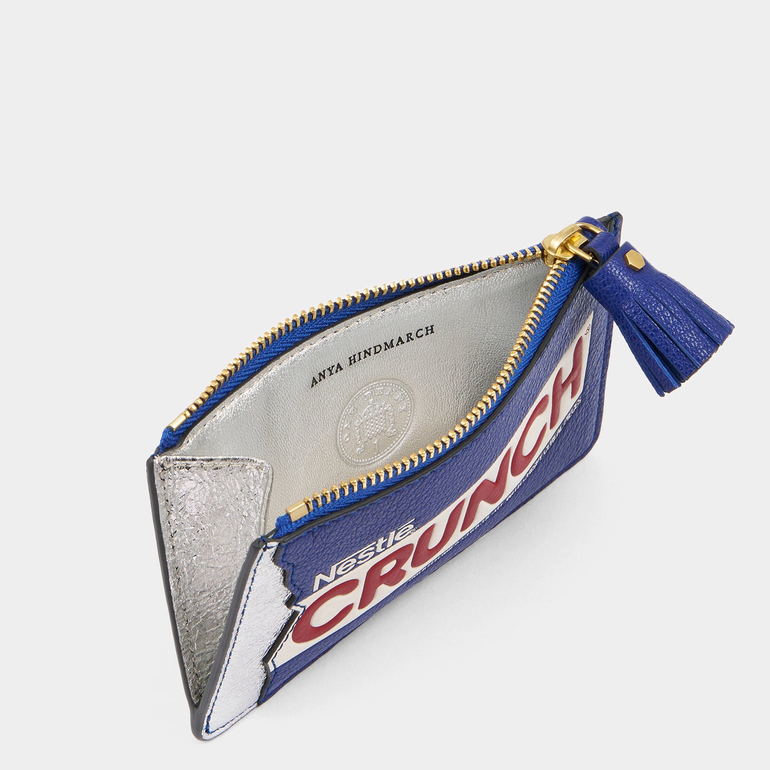 Anya Brands Crunch Zip Card Case -

                  
                    Capra Leather in Metallic Dark Blue -
                  

                  Anya Hindmarch UK
