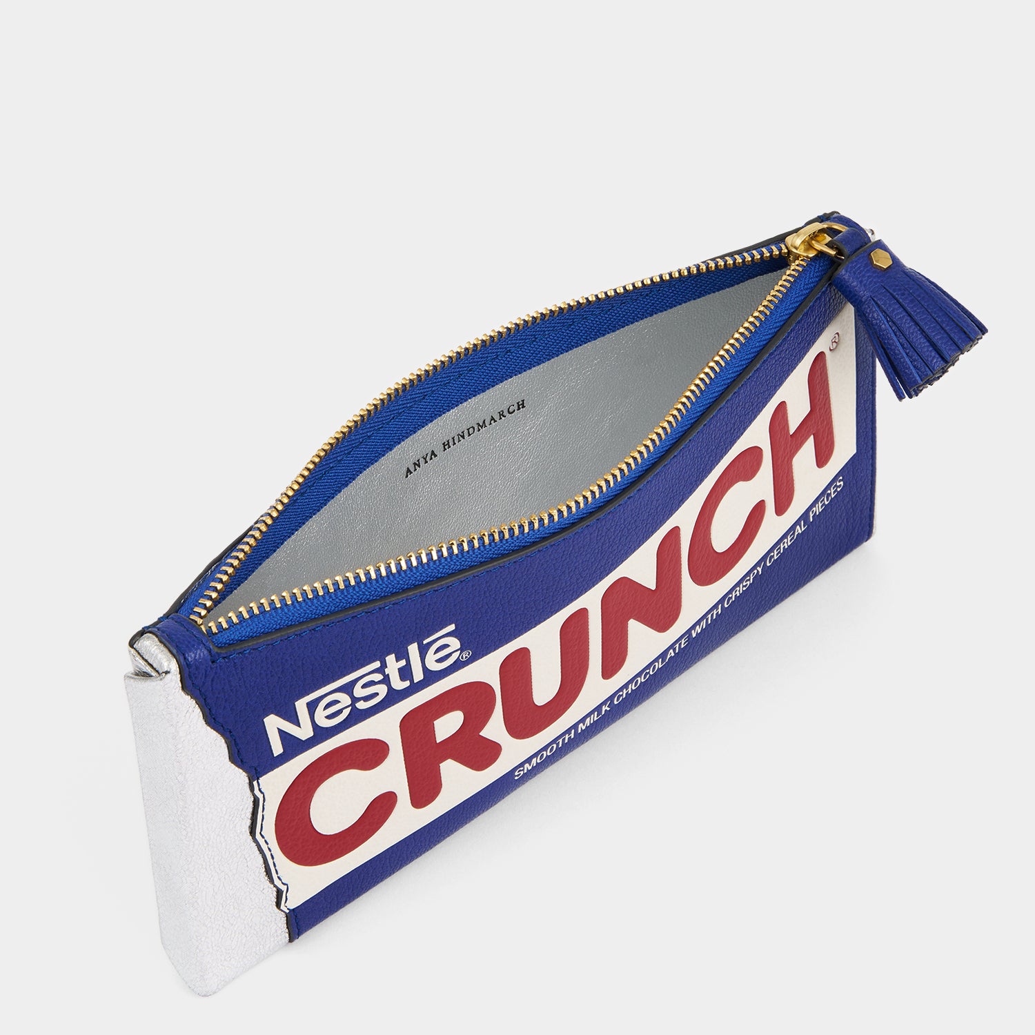Anya Brands Crunch Pencil Case -

                  
                    Capra Leather in Metallic Dark Blue -
                  

                  Anya Hindmarch UK
