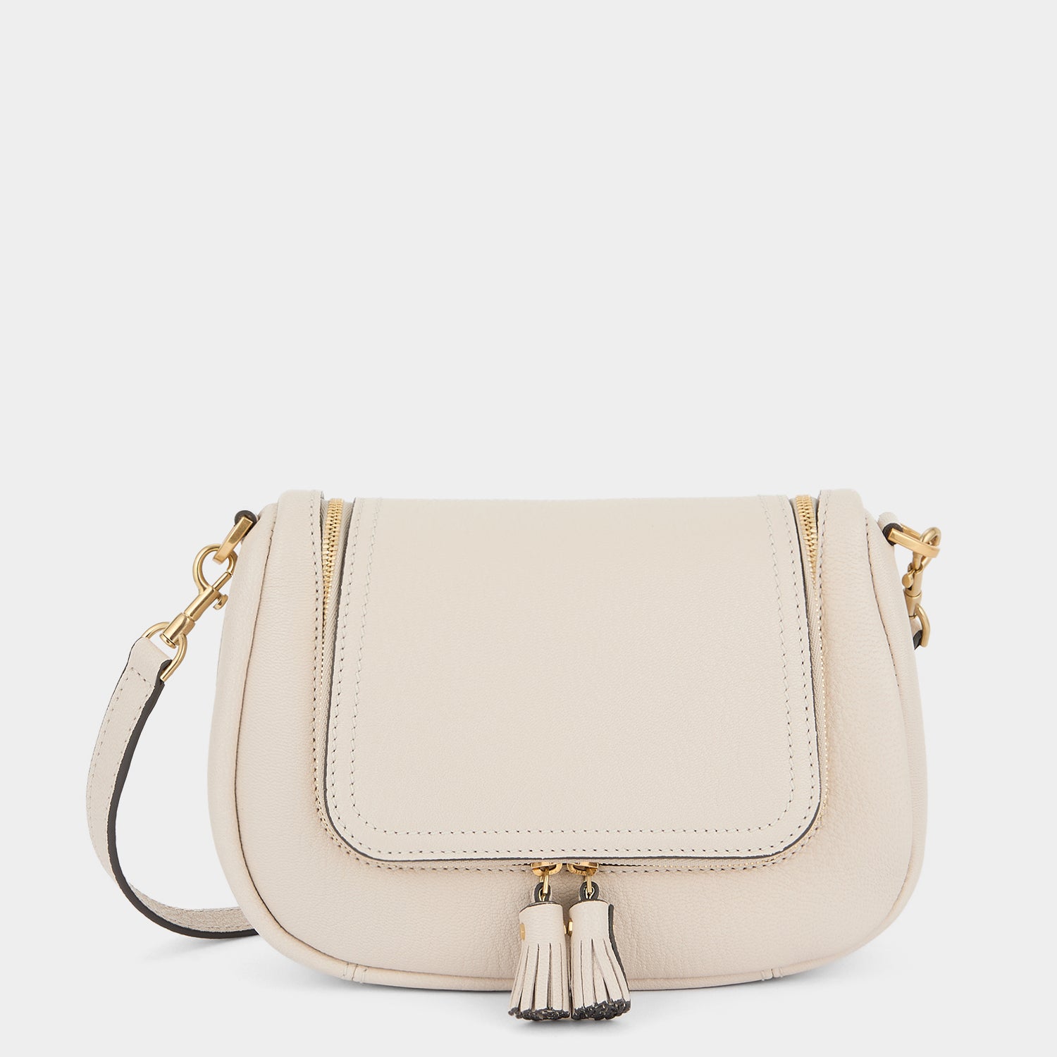 Vere Small Soft Satchel Cross-body -

          
            Grain Leather in Chalk -
          

          Anya Hindmarch UK

