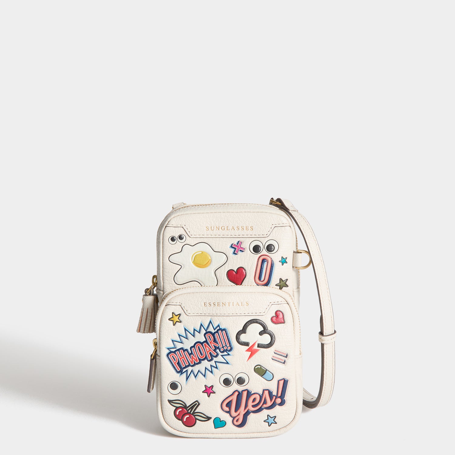 All Over Stickers Essential Cross-body -

          
            Capra Leather in Chalk -
          

          Anya Hindmarch UK

