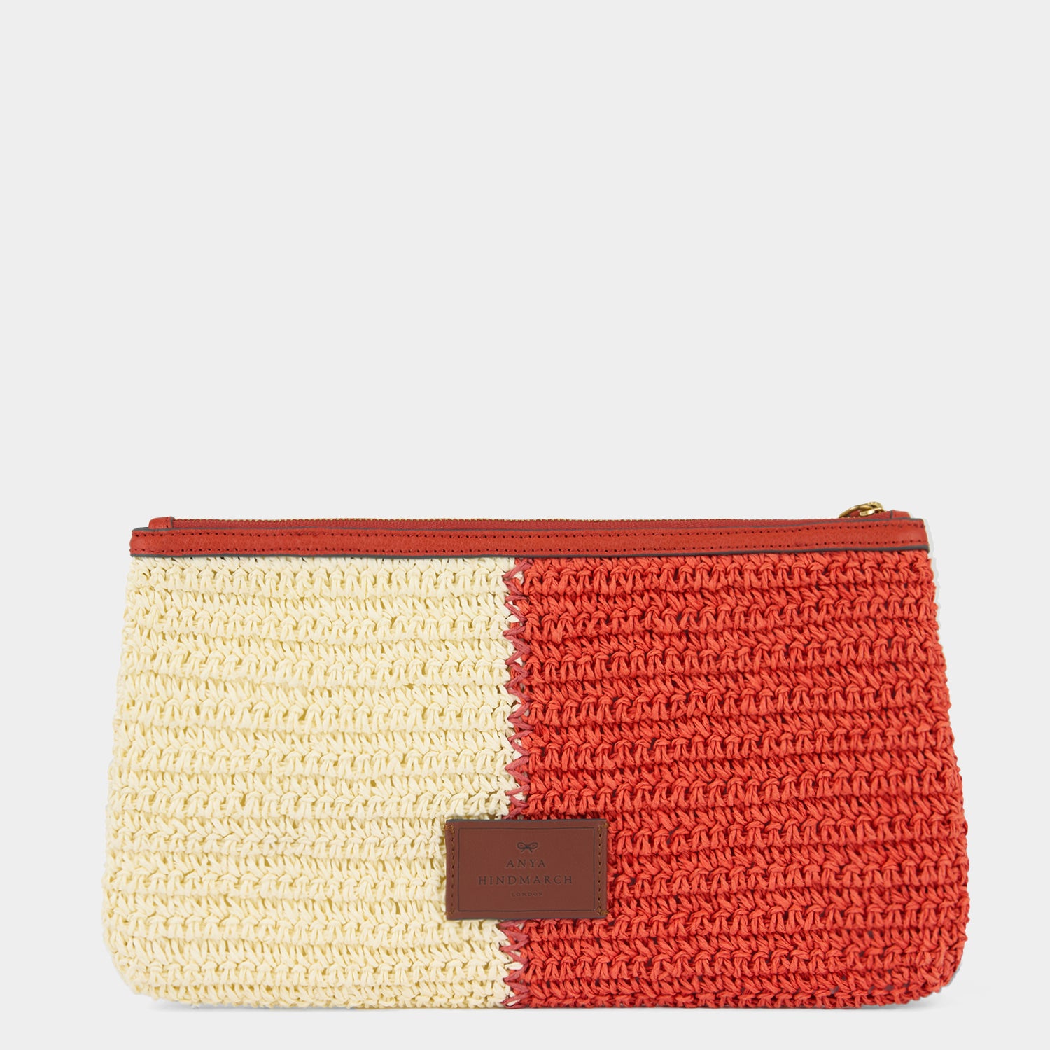 関税なし【ANYA HINDMARCH】Club Orange Raffia pouch Anya Brands McVitie's Club Orange Pochette | Anya Hindmarch UK