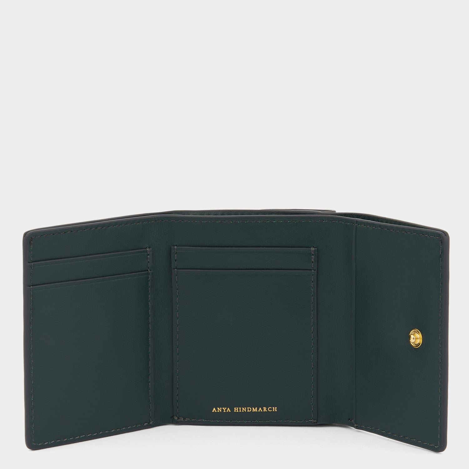 Snake Mini Trifold Wallet -

          
            Capra Leather in Ink Green -
          

          Anya Hindmarch UK
