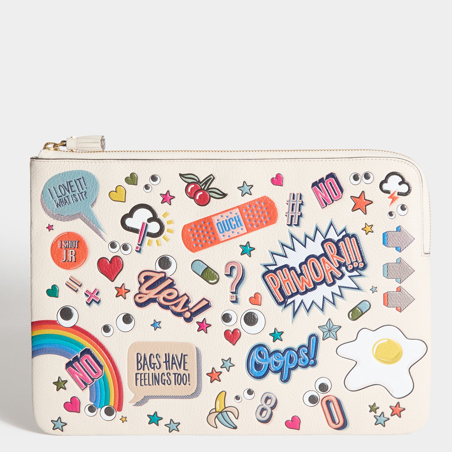All Over Stickers Laptop Case -

          
            Capra Leather in Chalk -
          

          Anya Hindmarch UK
