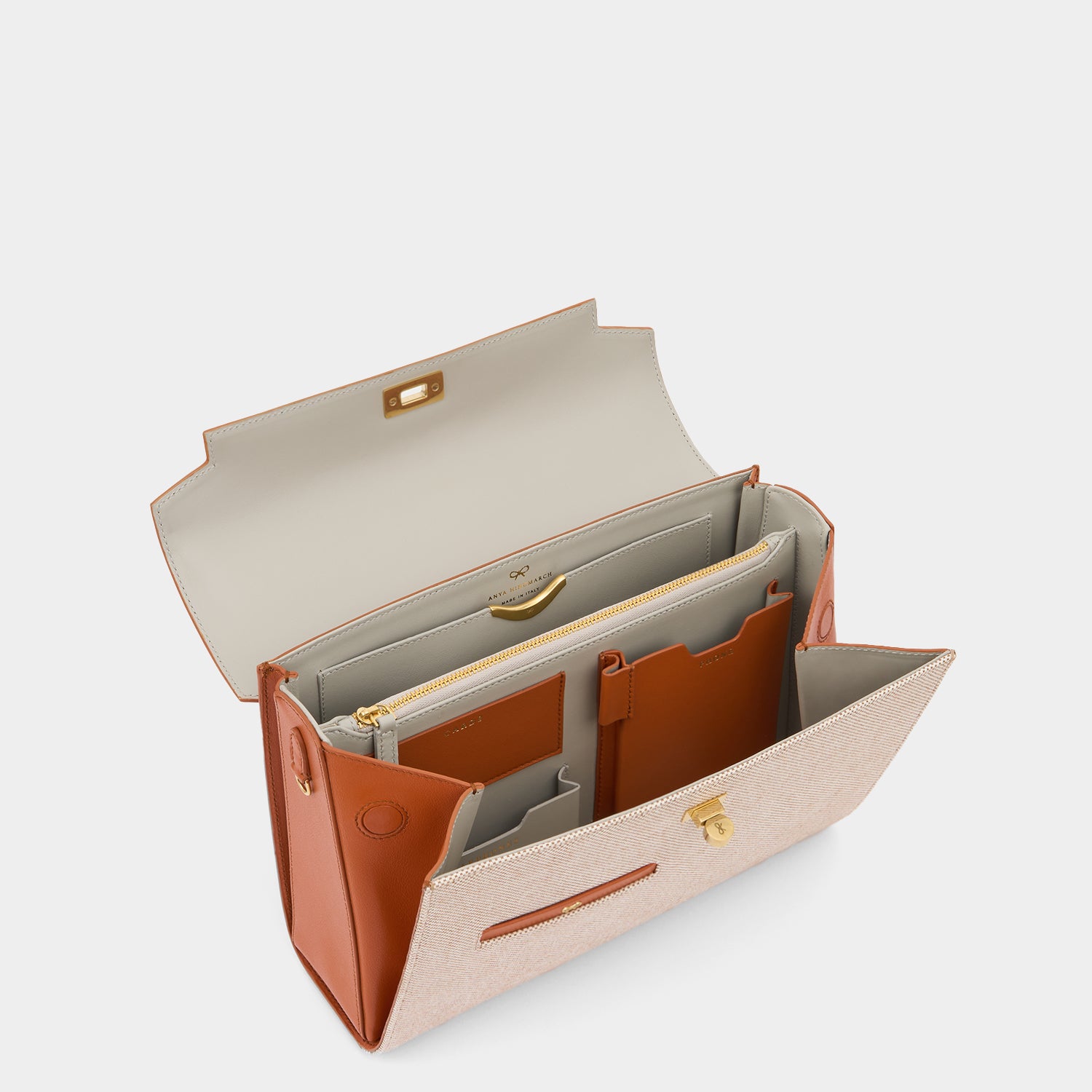 Mortimer Top Handle -

          
            Calf Leather in Spice/Manilla Beige -
          

          Anya Hindmarch UK

