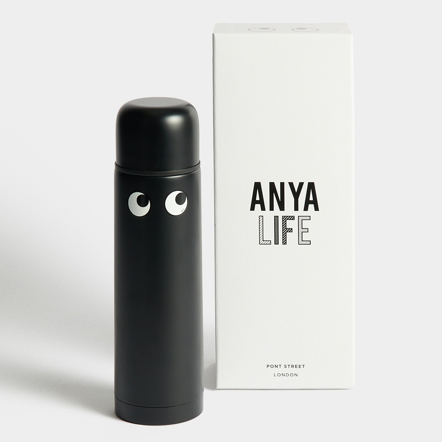 ANYA HINDMARCH サーマルアイズボトル　ブラック Eyes Flask | Anya Hindmarch UK
