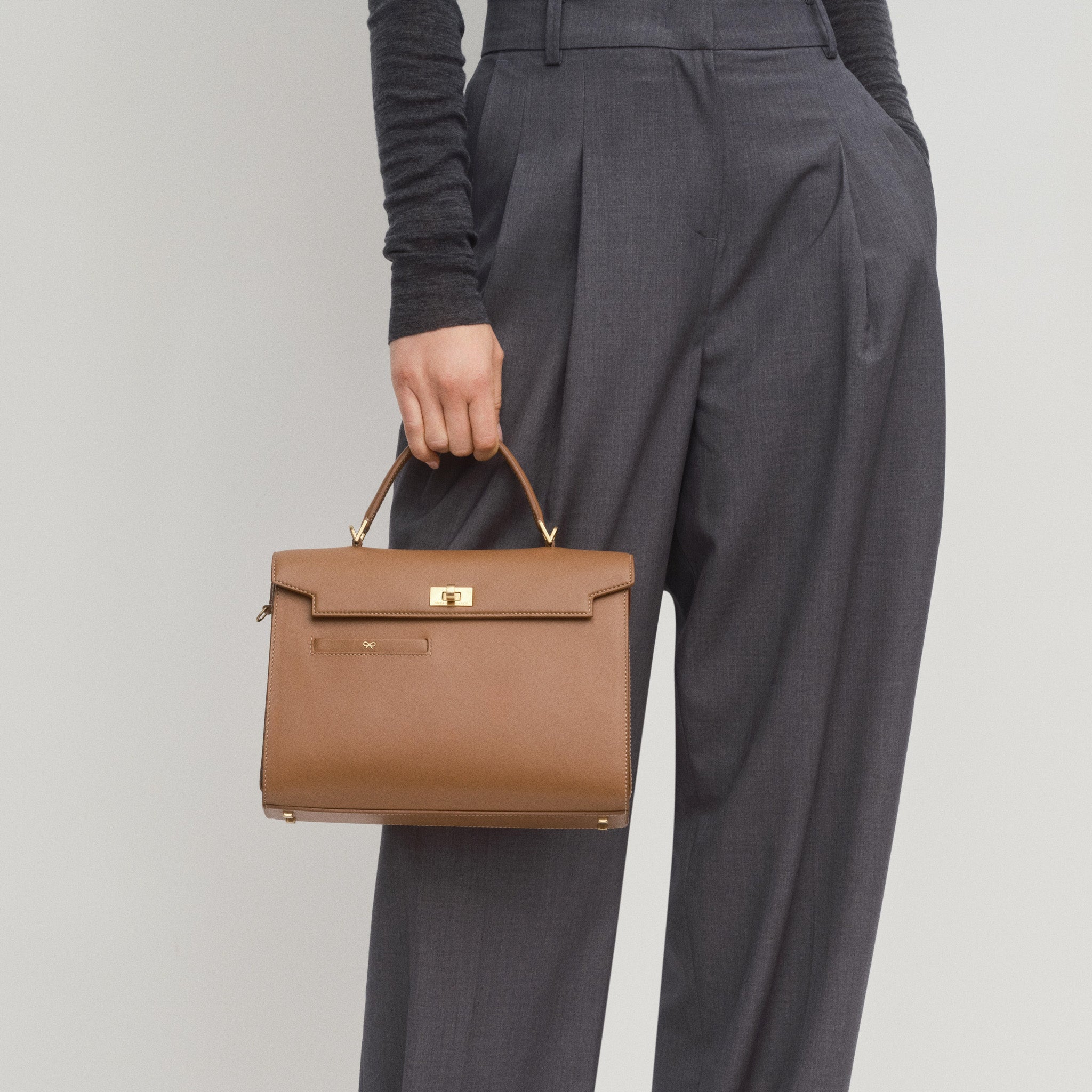 Mortimer Top Handle -

          
            Calf Leather in Pecan -
          

          Anya Hindmarch UK
