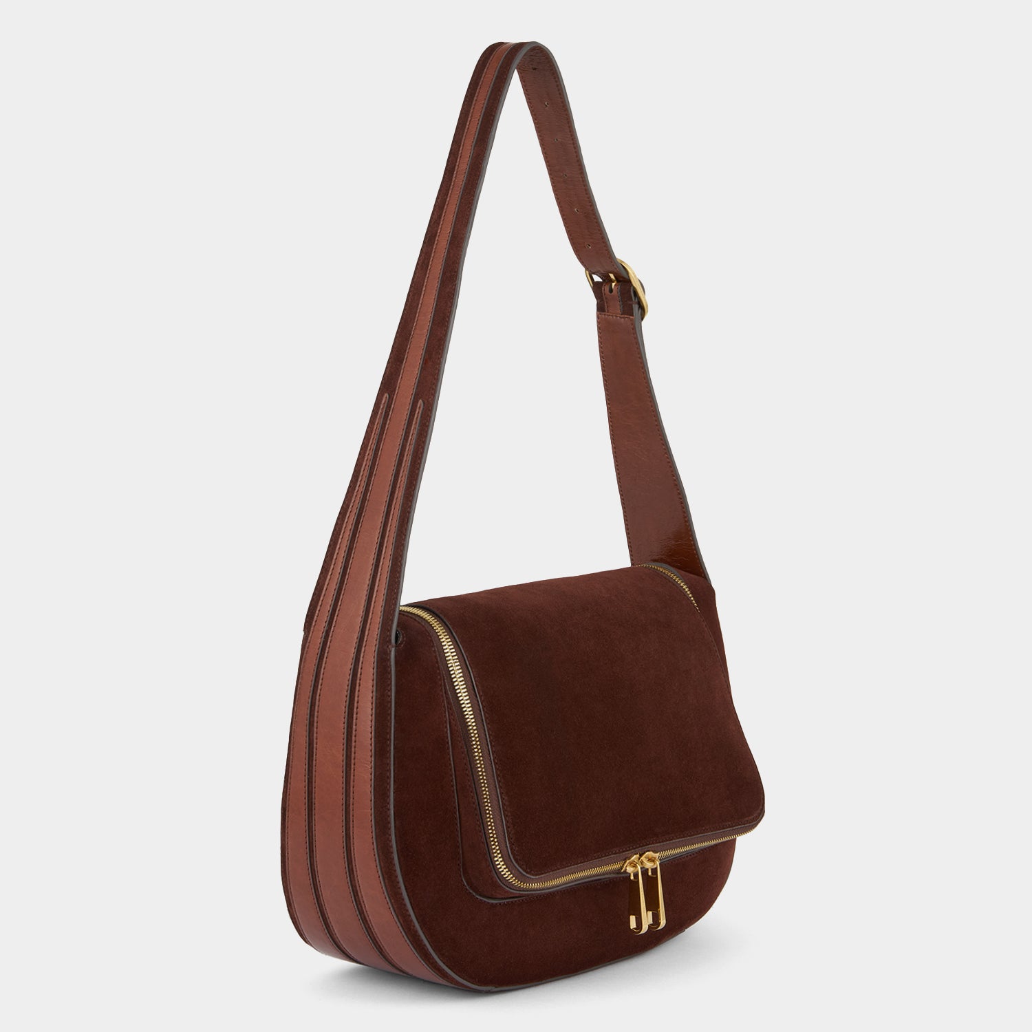 Suede and calf leather crossbody bag by Anya Hindmarch