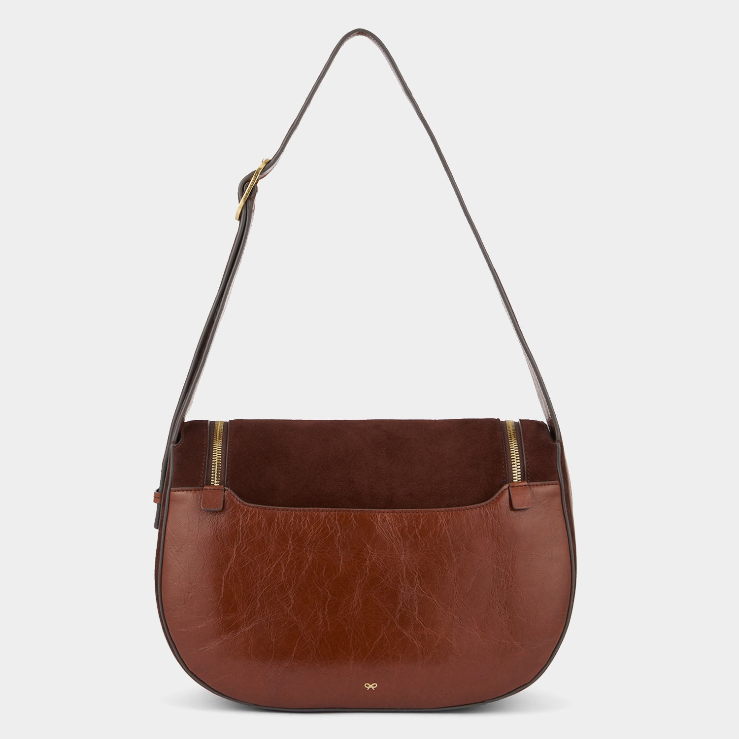 Suede and calf leather crossbody bag by Anya Hindmarch