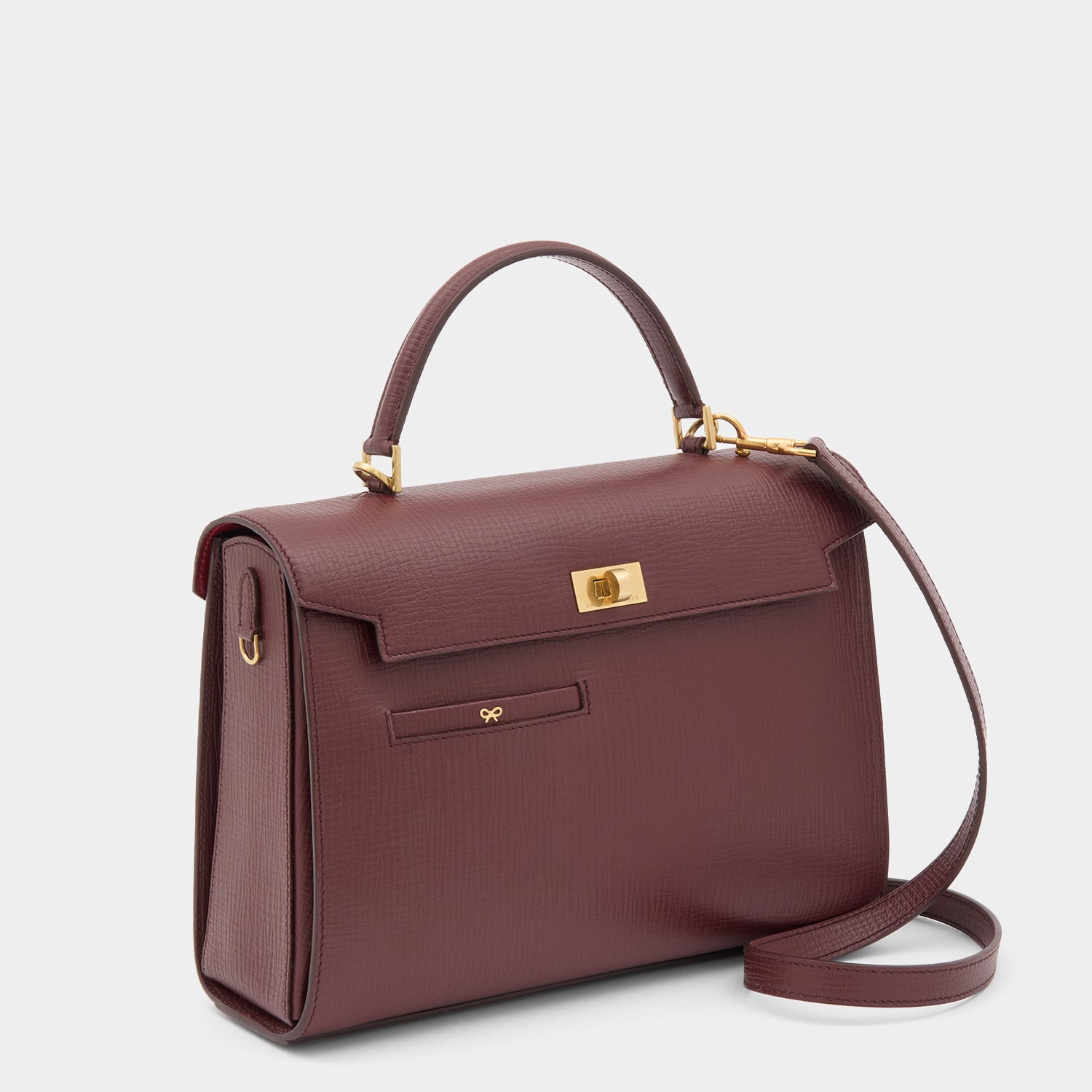 Mortimer Top Handle -

          
            Crosshatch Leather in Barolo Red  -
          

          Anya Hindmarch UK
