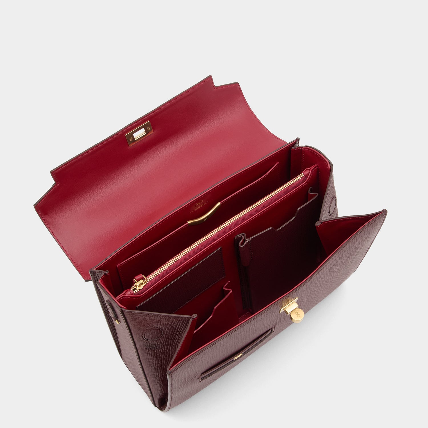 Mortimer Top Handle -

          
            Crosshatch Leather in Barolo Red  -
          

          Anya Hindmarch UK
