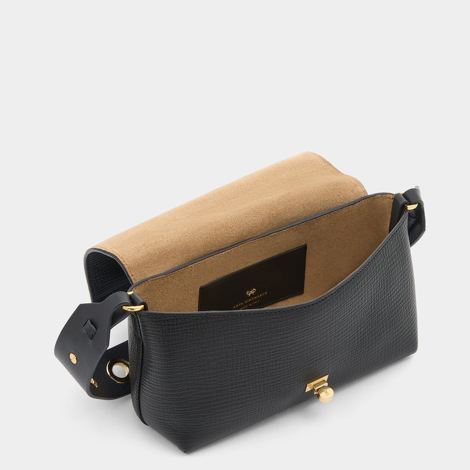 Mortimer Eyelet Cross-body -

          
            Crosshatch Leather in Black -
          

          Anya Hindmarch UK
