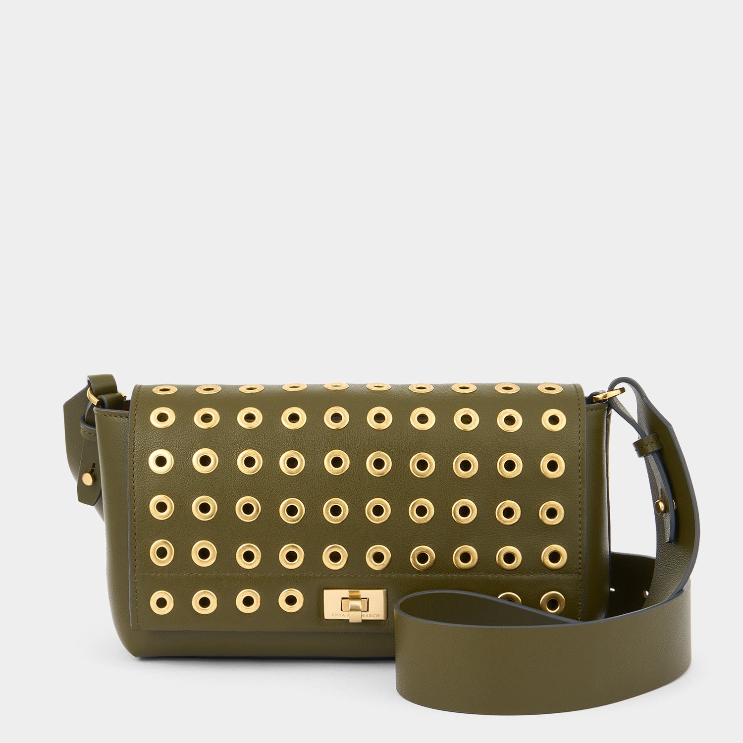 Mortimer Eyelet Cross-body -

          
            Smooth Leather in Bonsai Green -
          

          Anya Hindmarch UK
