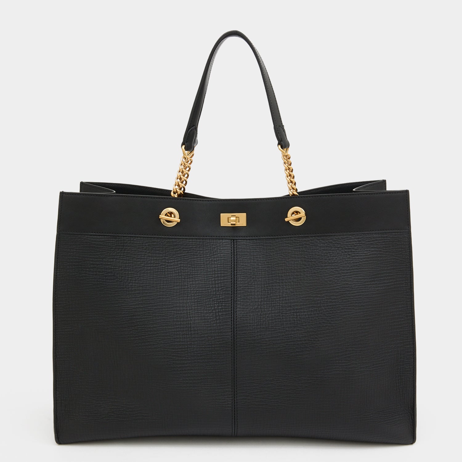 Mortimer Eyelet Tote -

          
            Crosshatch Leather in Black -
          

          Anya Hindmarch UK
