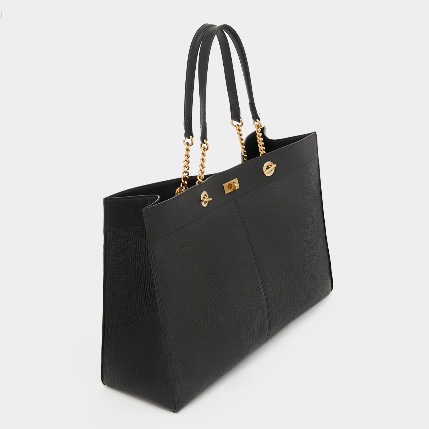 Mortimer Eyelet Tote -

          
            Crosshatch Leather in Black -
          

          Anya Hindmarch UK
