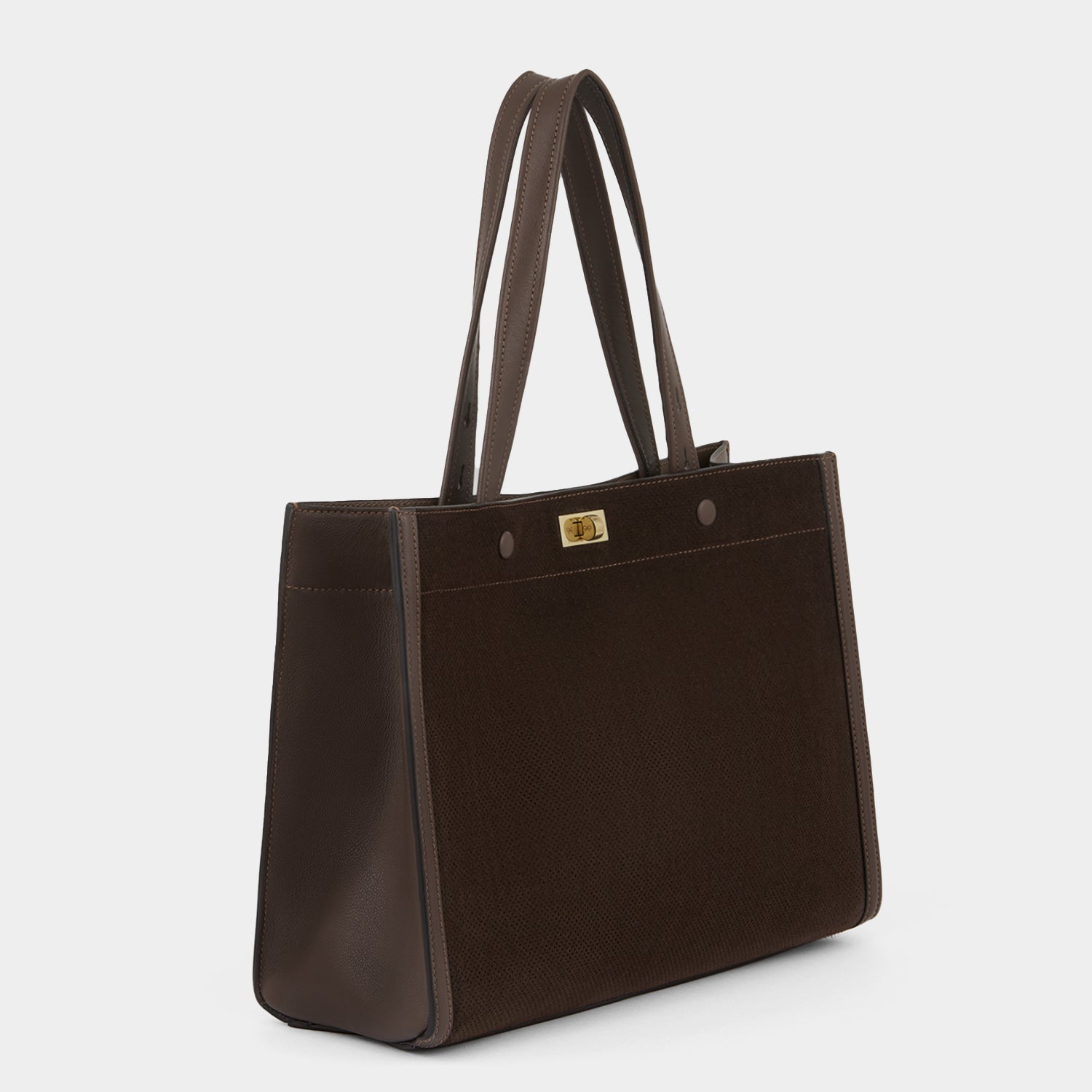 Mortimer Perforated Small Tote -

          
            Smooth Leather in Truffle Brown -
          

          Anya Hindmarch UK
