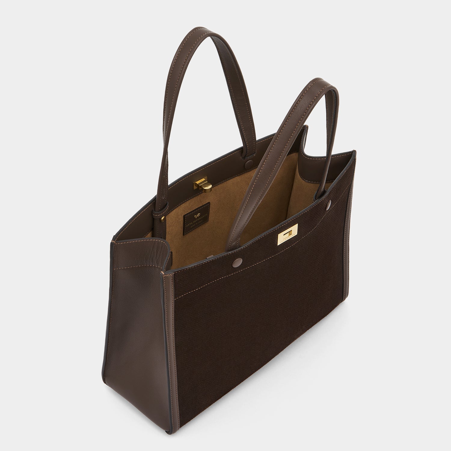 Mortimer Perforated Small Tote -

          
            Smooth Leather in Truffle Brown -
          

          Anya Hindmarch UK
