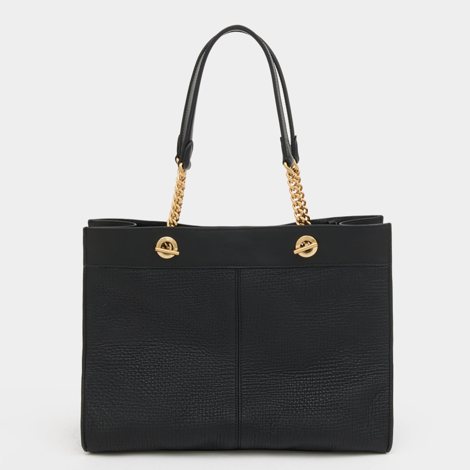 Mortimer Small Eyelet Tote -

          
            Crosshatch Leather in Black -
          

          Anya Hindmarch UK

